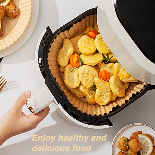 Ailun 100pcs 8-Inch Air Fryer Liners for 5-8 Qt Brown Round-100pcs