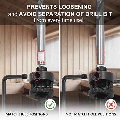 Heavy Duty Hole Saw Arbor with 5pcs Center Drill Bits, 1/2" Hex Shank Quick Change Arbor Fits 1-1/2" to 10" Hole Saws