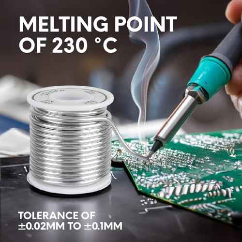 UTILE Solder Wire Lead Free Rosin Core Flux 2% 3.2 mm (454g) Electric Solder Fine Sn 99 - LF Silver Tin Wire for Electronics Soldering Unlead, Circuit Board, DIY, Home Appliance