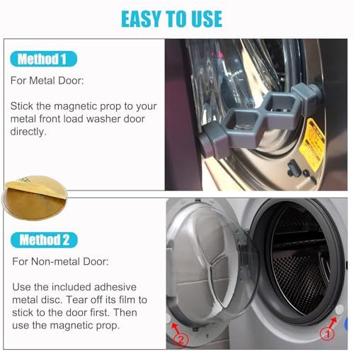 Magoog Washer Door Prop - Shorter Space Saver for Front Load (Grey) TPU