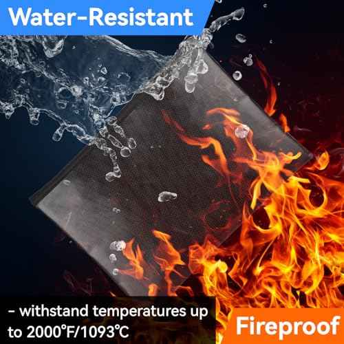 Fireproof Document Bag (10"x13.5"), Waterproof Holder with Zipper for Passport, Important Papers, Cash, Money and Valuables, Secure Storage Organizer for Travel, Home, Office