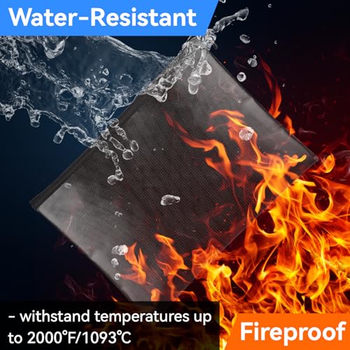 Fireproof Waterproof Document Money Bag 10x13.5in for Emergency Protection