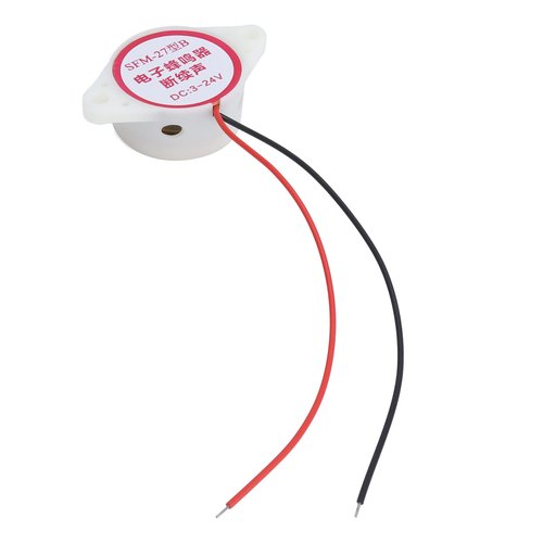 Buzzer Alarm, Premium Motor 80dB High Sensitivity Buzzer Alarm Kit, ABS Material SFM-27II Set with Connecting Wires for , Electric Beep (White)