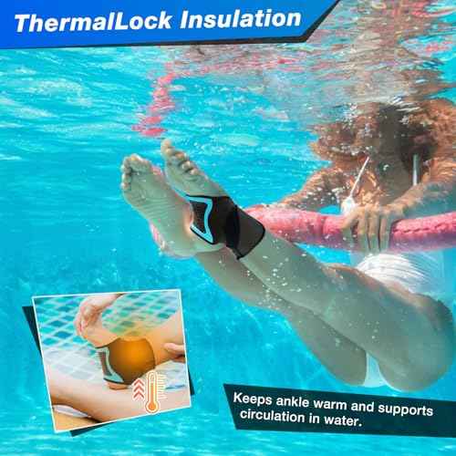 Nvorliy AquaSkin Pro Ankle Brace, Quick-Dry & Chlorine-Resistant Ankle Sleeve for Swimming, Surfing, Diving, Paddle Boarding & Aquatic Recovery?Ultra-Thin Support for Men & Women (Left, L)
