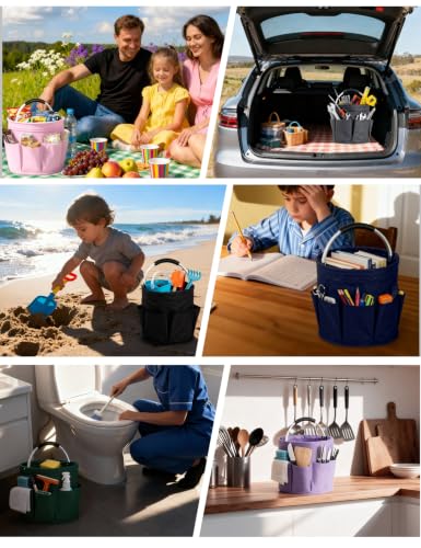 CIHTL Black Cleaning Caddy with Handle, 17L Portable Organizer Bucket