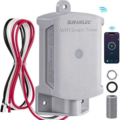 WiFi Outdoor Smart Timer Switch 15A for Electrical Boxes - Waterproof, App Control
