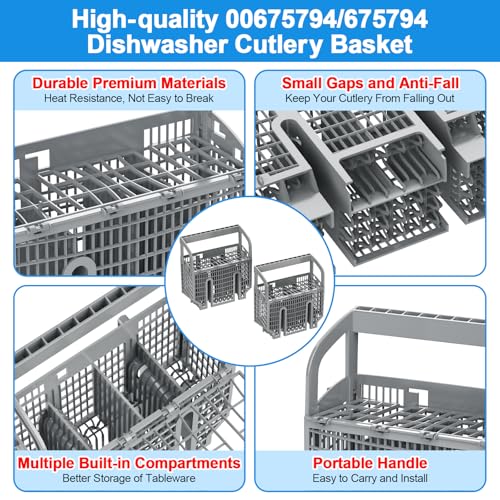Bosch 00675794/675794 Silverware Basket — 8-Compartment Dishwasher Utensil Organizer
