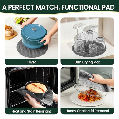 2-in-1 Glass Microwave Splatter Cover and Silicone Place Mat 10" x 12"