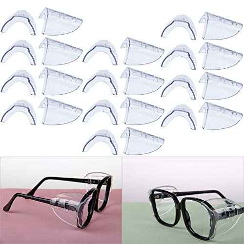Hub¡¯s Gadget 12 Pairs Safety Eye Glasses Side Shields, Slip On Clear Side Shield for Safety Glasses- Fits Small to Medium Eyeglasses