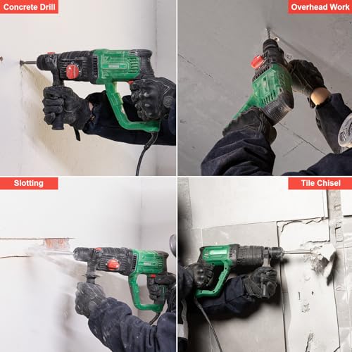 DESHUO 1" SDS-Plus Lightweight Rotary Hammer Drill with No Adapter - 9Amp, 4 Modes