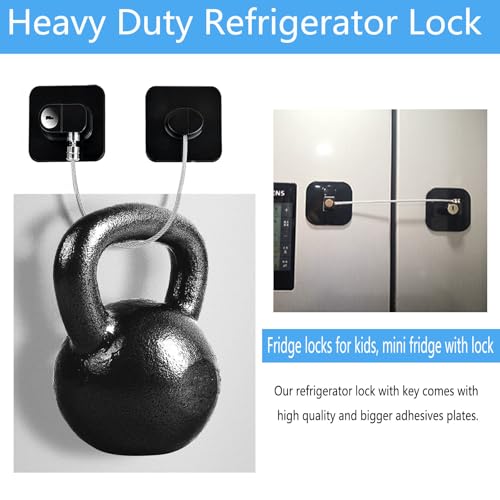 Black 4 Pack Refrigerator Locks with Keys - Baby Proof Cabinet & Appliance Lock Set