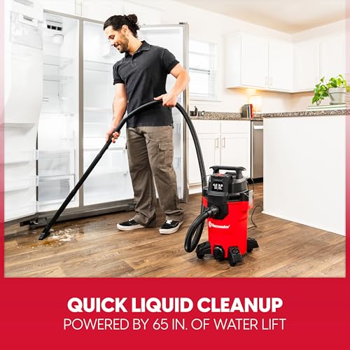 Vacmaster VCM408PF 4-Gallon Wet Dry Vac with 3.5 Peak HP, Red