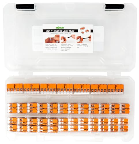 Peppy Products WAGO 221 Lever Nuts 78pc Wire Connector Set with Case, 24-12 AWG