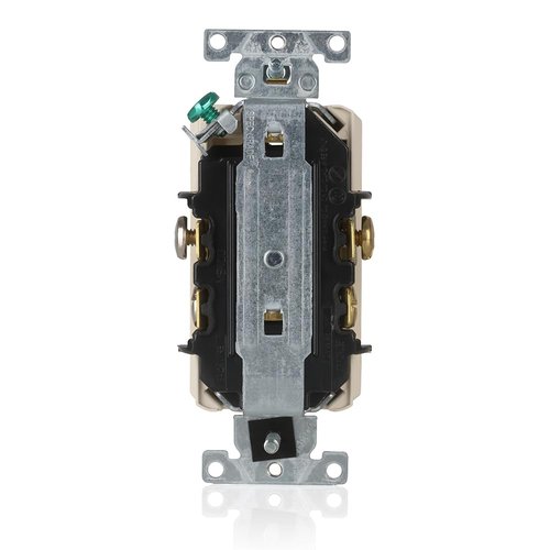 Leviton Decora Plus Duplex Receptacle, 15 Amp 125 Volt, Back and Side Wire, Grounding, 16252-TS, Light Almond