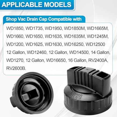 47922 Vac Drain Cap Compatible with Ridgid Shop Vacuum Cleaner and Craftsman Shop Vacuum, 1.97'' ID Wet/Dry Vacuum Replacement Drain Cap£¨1pack£©