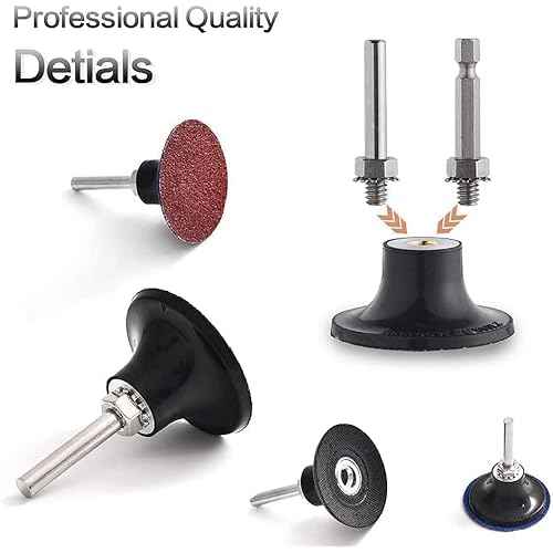 9 Pack 2 Inch Versatile Die Grinder Attachment Kit Roll Lock Pad Holders, with 1/8"and 1/4" Shanks Die Grinder Accessories Suitable for Drill Grinder Rotary Tools