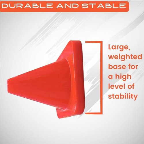 Versatyle Heavy Duty 6in Agility Training Cones for Soccer, Football, Basketball & Sports Drills, Flexible Motorcycle & Traffic Training Cones, Durable, Versatile, High Visibility (Set of 12, Orange)