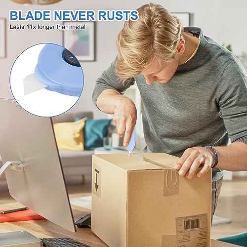 Mini Ceramic Box Cutter, 6pcs Package And Box Opener, Retractable Safety Cutters, Small Utility Knife Ceramic Blades with Keychain Hole