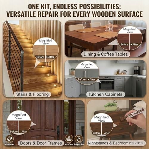 Lifreer 16-Color Wood Filler Sticks for Furniture & Floor Touch-Up - Quick & Durable Repair