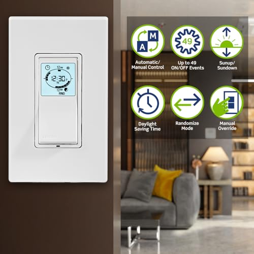 Leviton VPT24-1PZ Programmable Astronomical Timer Switch 1 Pack, Neutral Required