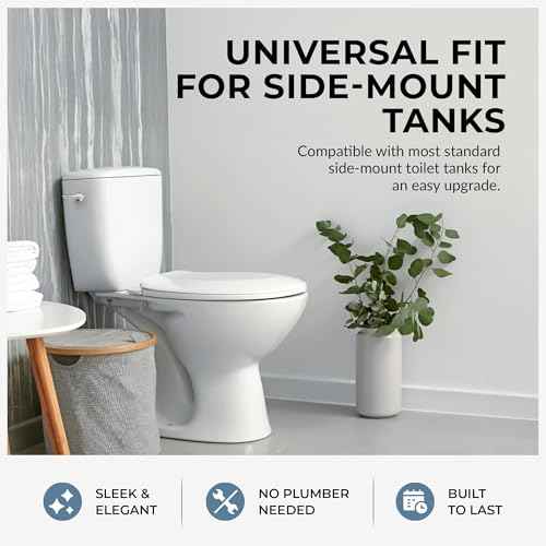 Qualihome Universal Toilet Tank Flush Lever, Chrome Finish Handle with Metal Nut, Fits Most Toilets (Side Mount)