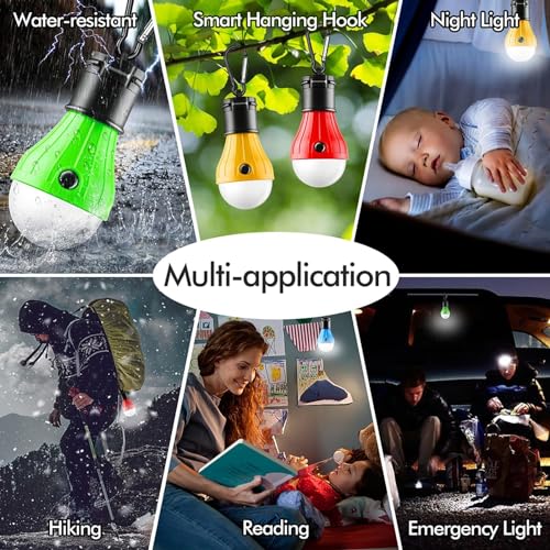 FLY2SKY B-CLOSED-HOOK Portable LED Camping Light with Clip & Emergency Mode