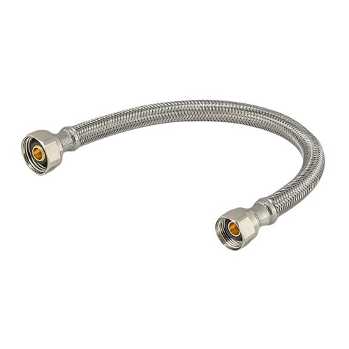 Neo-Pure 30-Inch Braided Polymer Water Supply Line with 3/8-Inch Compression Inlet x 1/2-Inch Female Iron Pipe Outlet, Flexible Connector for Residential Use