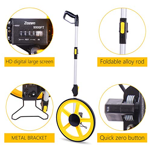 Zozen Distance Measuring Wheel, Imperial, 40in Foldable, LCD Display