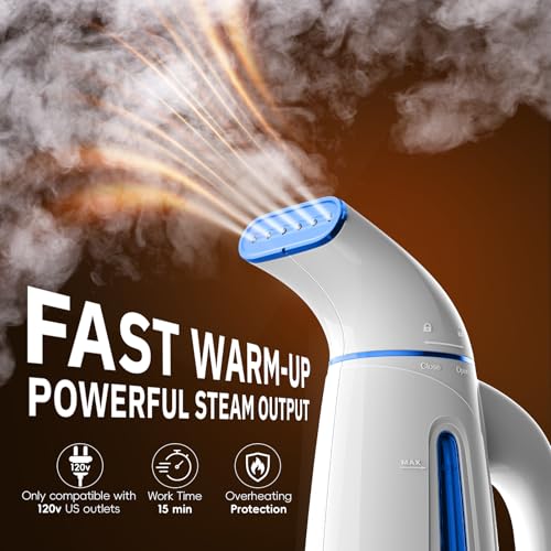 OGHom Blue Handheld Clothing Steamer, 240ml Capacity, 700W Portable Travel Iron