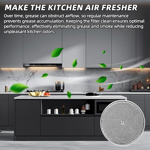 (3-Pack) Calvana 9-1/2" Aluminum Grease Filters with Center Hole for Range Hood