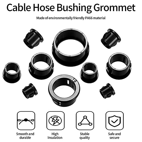 170 Pcs Nylon Snap-in Cable Grommet Kit - Durable Wire & Cable Protection
