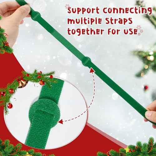 40pcs 11.8" Christmas Garland Ties,Decorative Holiday Garland Ties,Adjustable Holiday Cable Straps for Hanging Garland, Wreaths, and Lights on Stairway Banister Railing Xmas Tree Decor