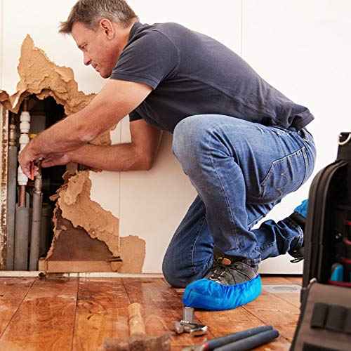 100 Pack 50 Pairs Disposable Shoe Covers Boot Cover Waterproof, Dust proof, The Size Fit Most, Non-slip, Blue, Protect Your Shoes, Floor, Carpet