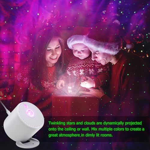 HERHOTER 3in Galaxy Star Projector with Timer & Remote for Bedroom & Party Decor
