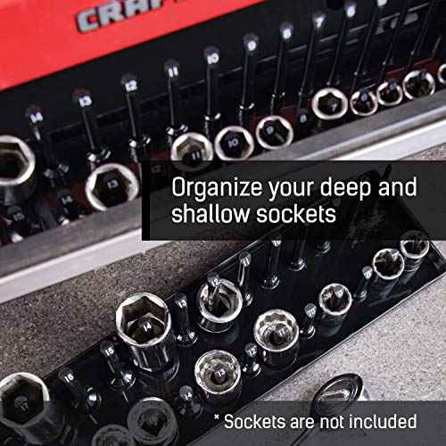 B&C Home Goods Socket Organizers - 6 Piece SAE & Metric Tray Socket Holder - Toolbox Organizers and Storage for ¨ù, ¨ü and ¨ö inch Drive Holder for Mechanics