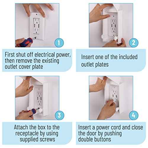 Bates - Baby Safety Outlet Cover Box, Outlet Covers Baby Proofing, Plug Covers for Electrical Outlets, Socket Covers for Outlets, Child Proof Outlet Cover, Outlet Box Cover