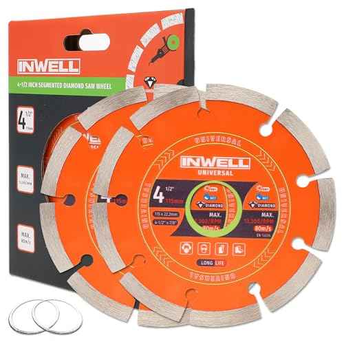 4-1/2 Inch Segmented Diamond Saw Blades 2-Pack, Diamond Cutting Wheel for Angle Grinder, Tile Cutter Blades, for Cutting Stone Marble Granite Concrete Brick, 7/8¡¯¡¯-20mm Arbor