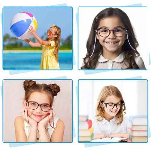 10 PCS kids glasses strap adjustable Anti-Skid lanyards cord for girls prescription glasses sunglass with cute cartoon buckle unicorn theme