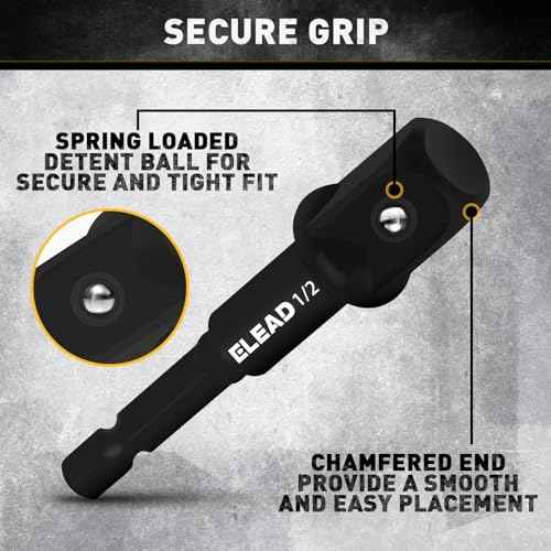 11-Piece Impact Socket Adapter Set, 1/4-Inch Hex Shank, 1/4" 3/8" 1/2" Impact Socket Driver Set, Drill Sockets Extension Bit, Sockets Driver Adapter, Drill Extension with Holder