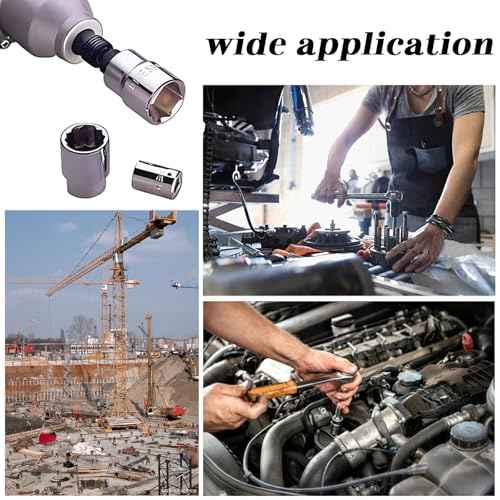 Dianrui 4 PCS Socket Adapter Set, 3/8 to 1/2 Socket Adapter, 3/8 to 1/4 Square Ratchet Reducer Sets for Automotive and Construction