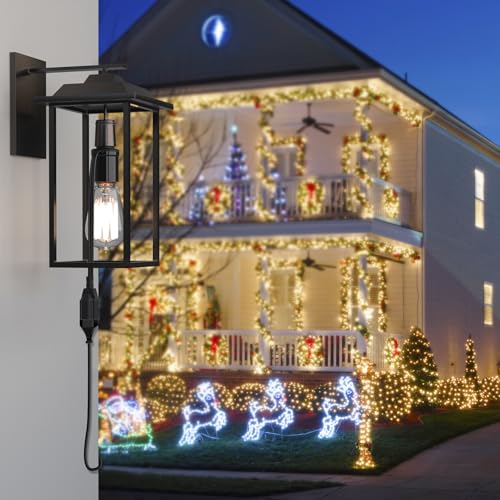 Aaeytby 1-Pack 3 in 1 E26/E27 Light Socket Outlet Adapter with Extension Cord – Outdoor Porch Garage Use