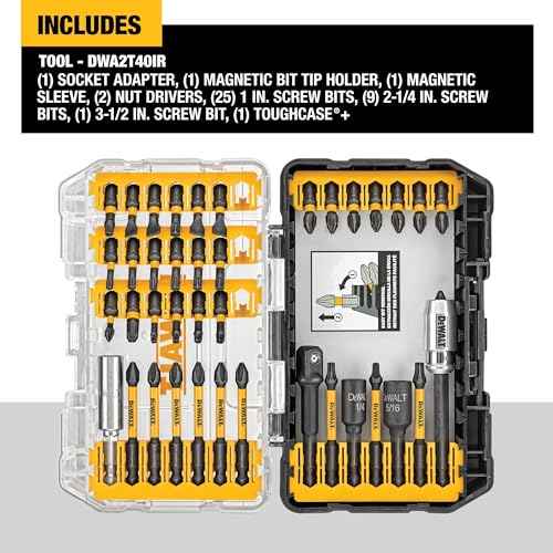 DEWALT Screwdriver Bit Set, Impact Ready, FlexTorq, 40-Piece (DWA2T40IR)