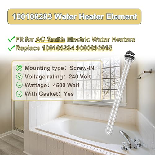 4500W 240V Water Heater Element Replacement for AO Smith - 2 Pack, Model 100108283-4500W8283-2