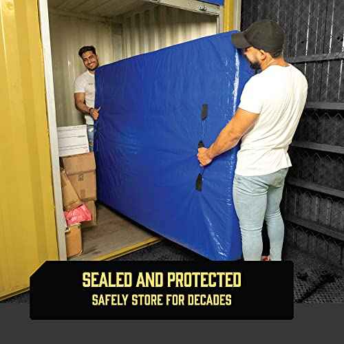 Mattress Bags for Moving with 8 Handles - Extra-Thick Mattress Bag for Moving - Reusable Mattress Storage Bag - Mattress Cover for Moving with Zipper (Blue, Full)