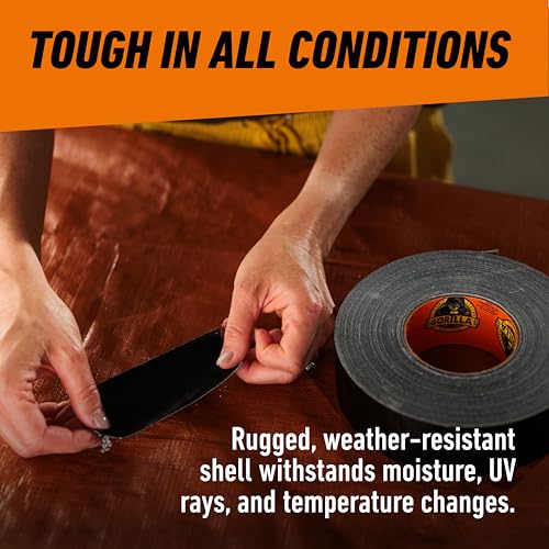 Gorilla Heavy Duty Duct Tape Black 1.88" x 50 Yd Reinforced All-Weather Tape