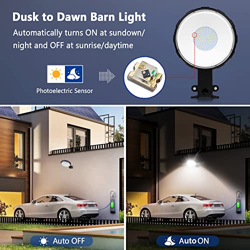 Karjoefar 100W Dusk to Dawn Outdoor LED Light 10000LM 5000K Daylight, Model 1