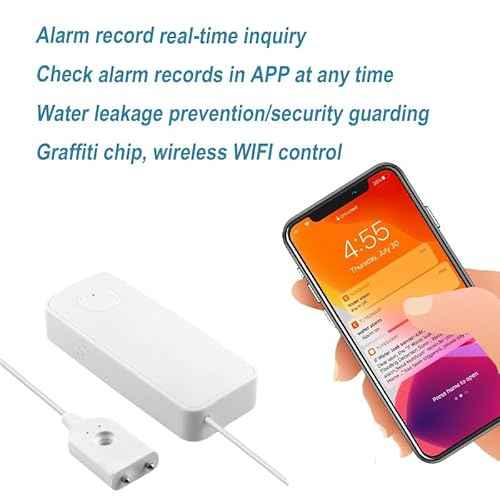 3PCS Wifi Water Leak Detector Kit, 80dB Water Sensor Alarm, Sump Pump Leakage Alarm, TUYA APP Free Remote Monitoring for Water Leakage, SMS and Phone Notification Can Be Enabled, AAA Battery Powered