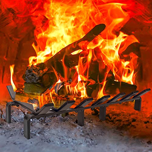 Willow Weave 17-Inch Fireplace Grate with 7 Bars – Heavy Duty Wood Stove Grate (Standard 17")