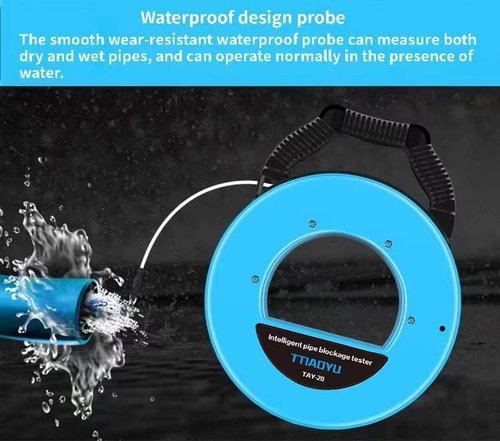 Pipe Locators, Water Pipe Blockage Detector for PVC/Plastic Underground Pipeline Blocking Clogging Finder Sewer Wall Scanner Plumbing Tools 30M