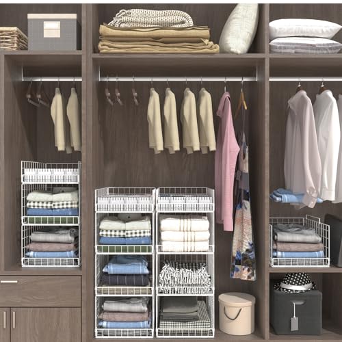 Closet Organizers and Storage Shelves for Clothes, Collapsible Stackable Storage Bins Organizer Baskets Containers Drawers for Truck Camper Closet RV Closets Pantries Cupboard Wardrobe